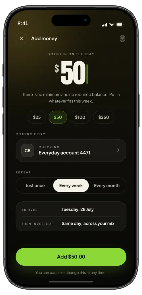 Edyn add money screen